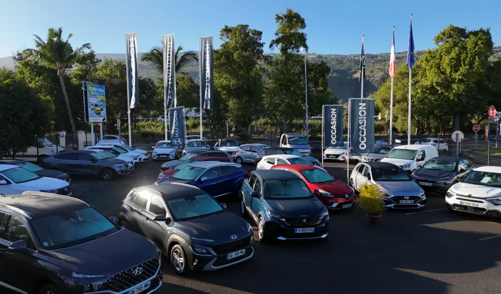 Parc de voitures d'occasion de la concession Hyundai Occasion Réunion à La Réunion